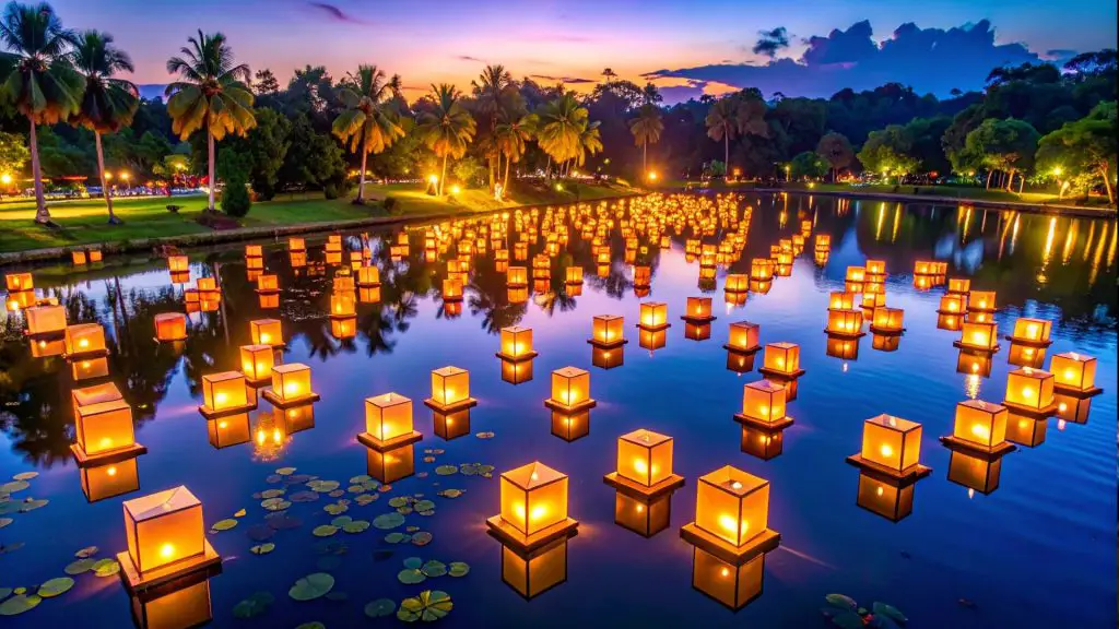water lantern festival California